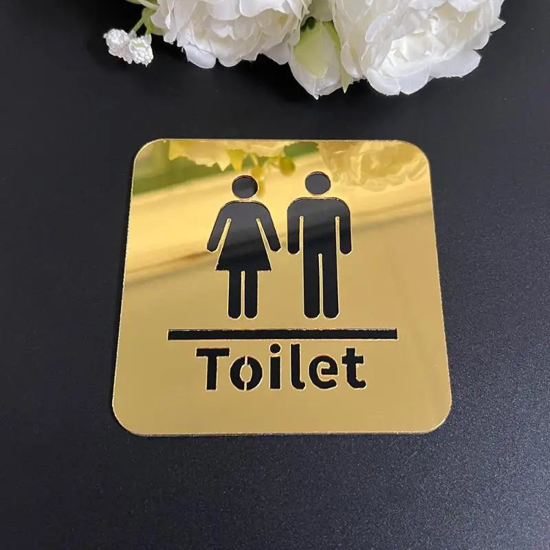 3.94-inch Acrylic Toilet Sign For Men And Women, Bathroom Identification, Round And Square Toilet Mirror Decals For Home Decor. Qme A6