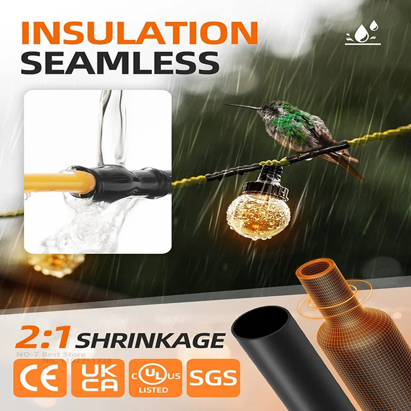 Insulation Heat-shrinkable Sheath Set Colored Thermoresistant Heat Shrink Tube Charger Cable Protector Connect Sleeved Cable Qme