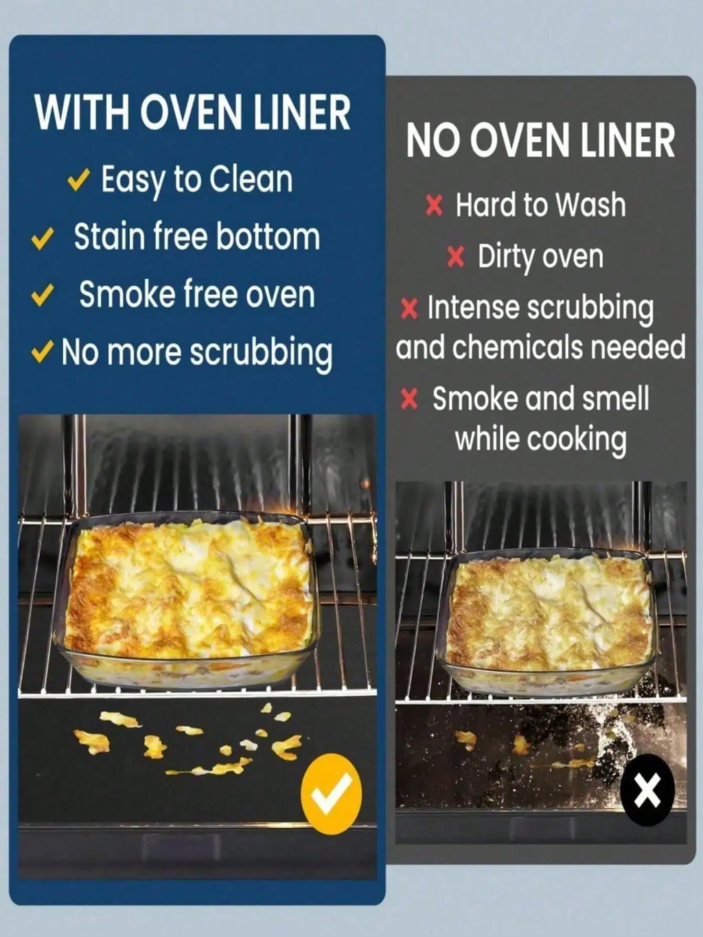 Oven Mat Non Stick Liners Bottom Electric Thick Heavy Duty Qme