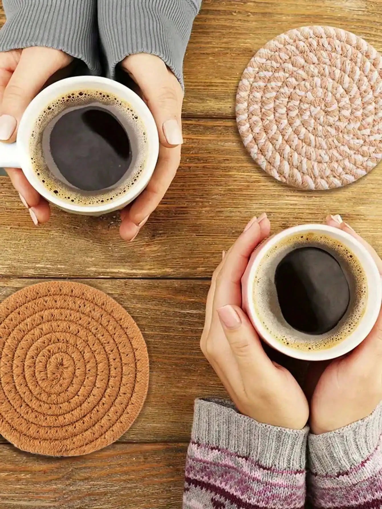 Handmade Cotton Rope Coaster Beverage Bracket Minimalist Woven Qme