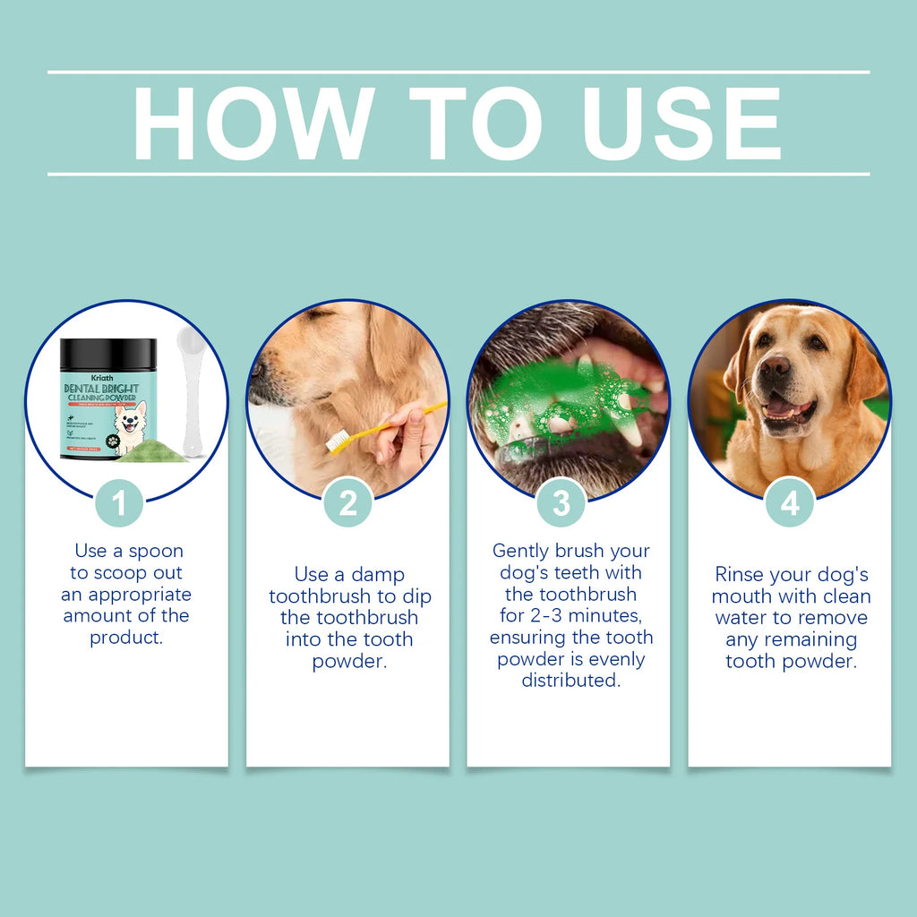 Dog Tooth Cleaning Powder Removing teeth Surface Stains Reduce Dental Plaques Eliminate Bad Breath Daily Dog Teeth Care Products Qme