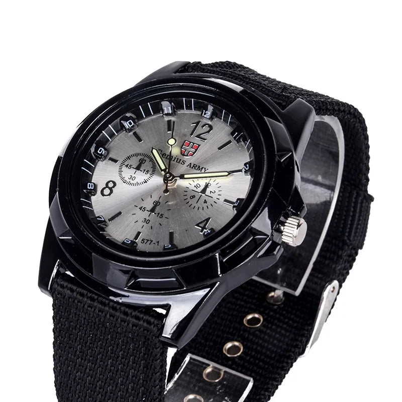 Men Army Watch Nylon Military Male Quartz Watches Fabric Canvas Strap Casual Cool Men's Sport Round Dial Relogios Wristwatch Qme