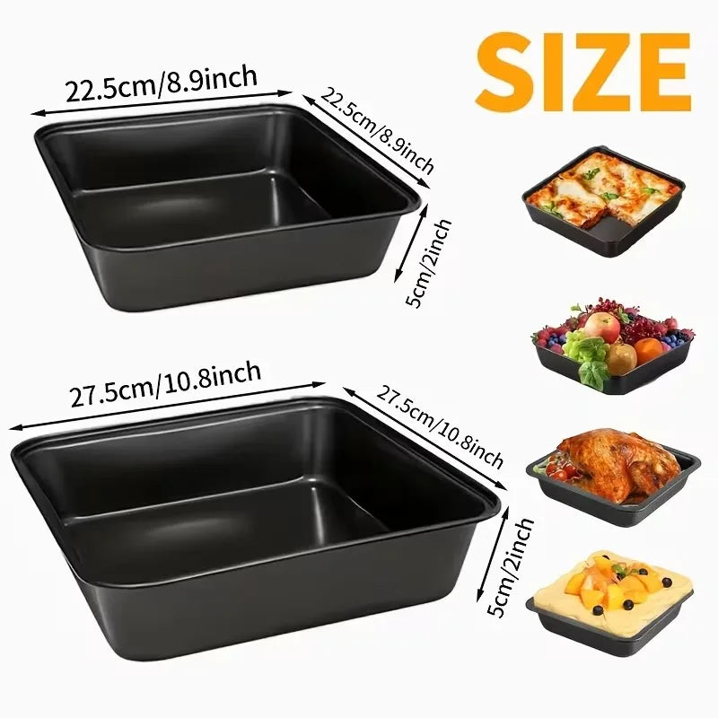 Carbon Steel Baking Pan Non-stick Cookie Cake Sheet Bread Pastries Qme