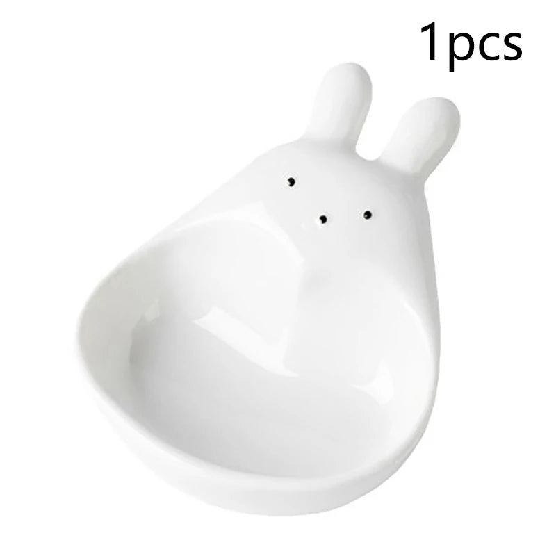 Cute Plastic Goose Rabbit Shaped Dishes Mini Cream Bowls Adorable Qme Rabbit