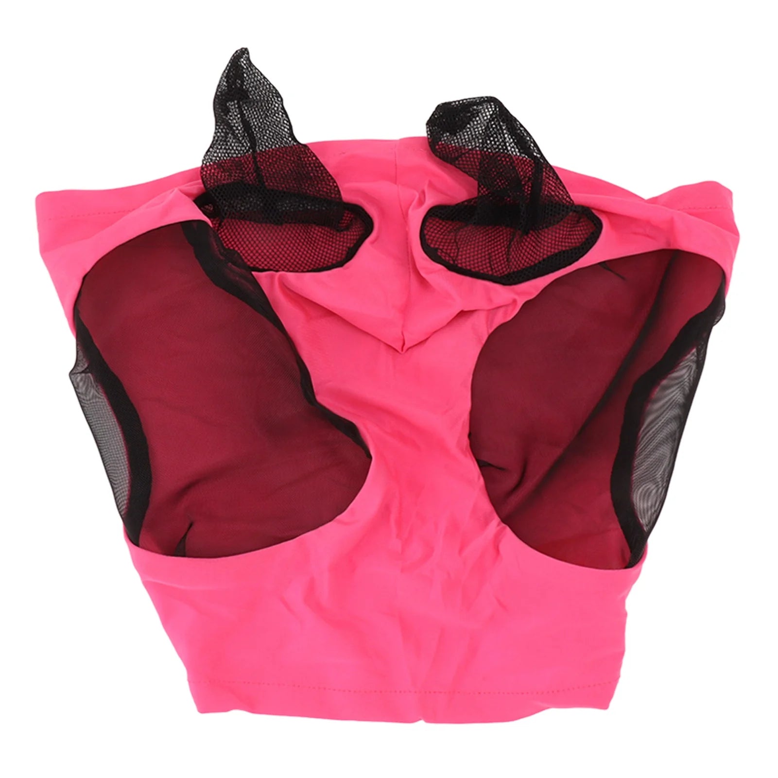 Breathable Horse Fly Mask Mesh Face Cover with Ear Protection Elastic Fit Riding Equestrian Gear for Horse Eye Insect Shield Qme Rose Red