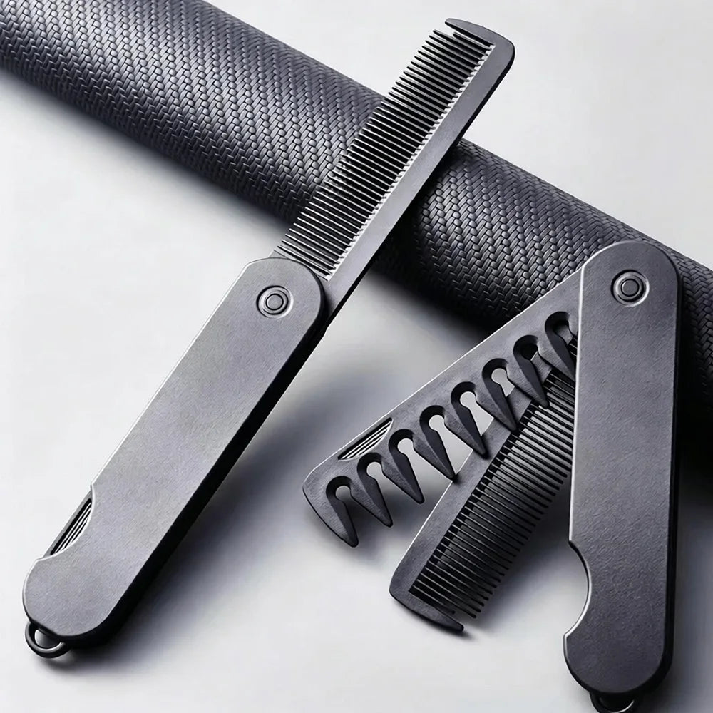 Multifuncional Portable Folding Pocket Combs Wide Tooth Oil Head Comb Qme
