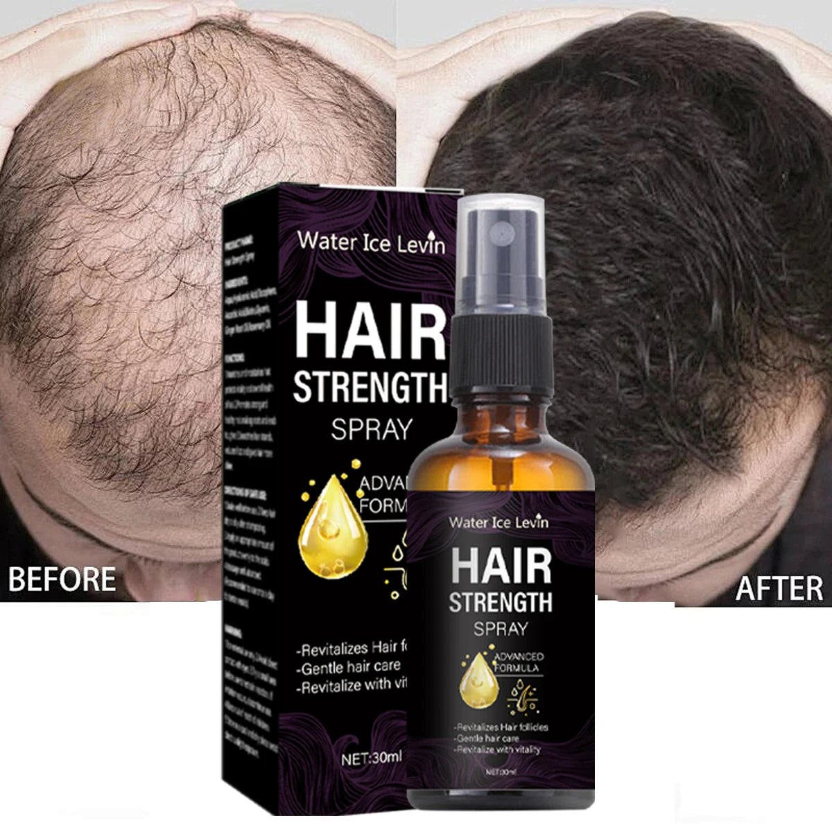 Hair Strength Spray with Biotin & Ginger Oil - Revitalizes Follicles, Strengthens Roots & Reduces Frizz for Healthy Shine. Qme