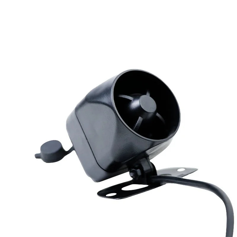 ‌12V 105dB Wired Alarm Siren - 15W High-Volume Horn for Home Security, Anti-Shear Design, 4-Wire Built-in Battery Alarm System‌ Qme black