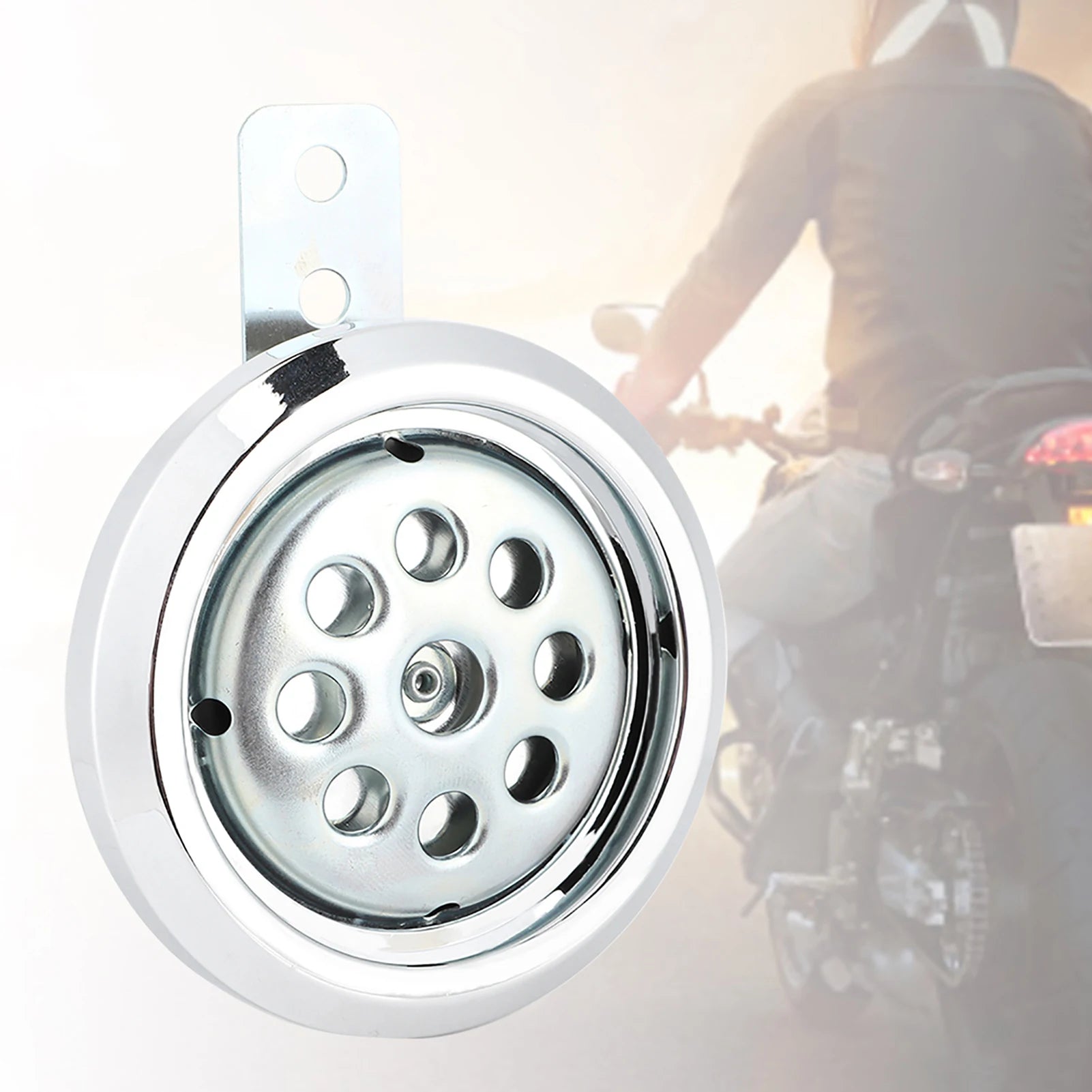 Chrome Cover Motorcycle Horn Universial Motorcycle Horn Waterproof 105dB Loud 12V 85mm W/Honeycomb Chrome Cover Motor Accesories Qme