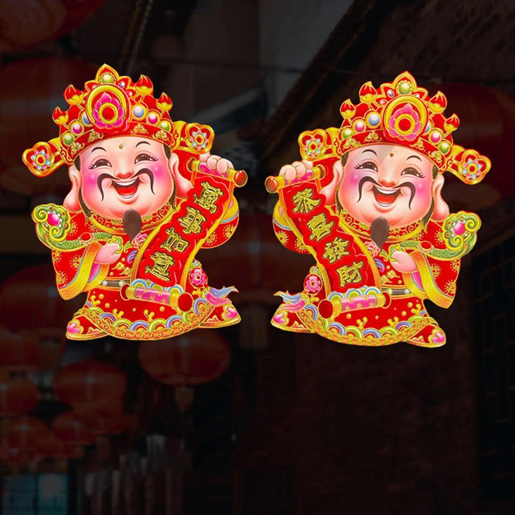 Happy New Year Stickers Blessing Decals Blessing Door Sticker for Family Home Spring Festival Lunar New Year Window Decor Qme