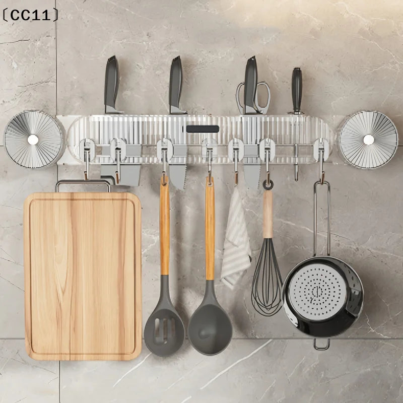 No-drill Hook Knife Holder Kitchen Wall-mounted Multi-functional Qme