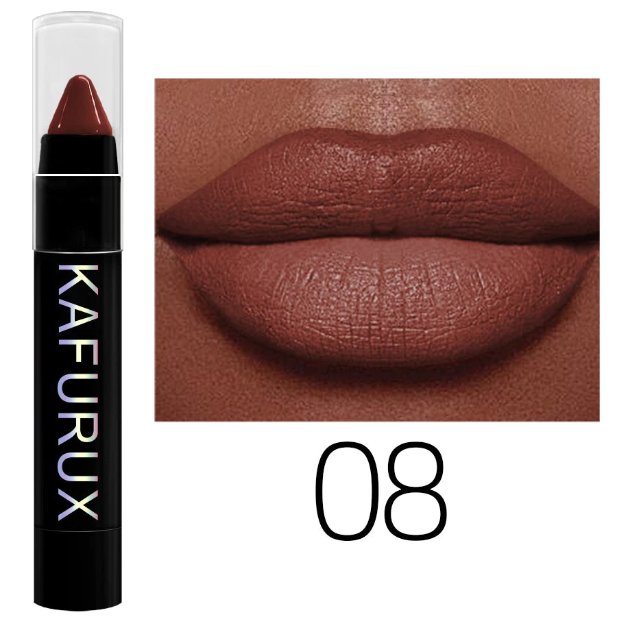 15 Colors Nude Velet Matte Lipstick Pencil Waterproof Long Lasting Qme 08