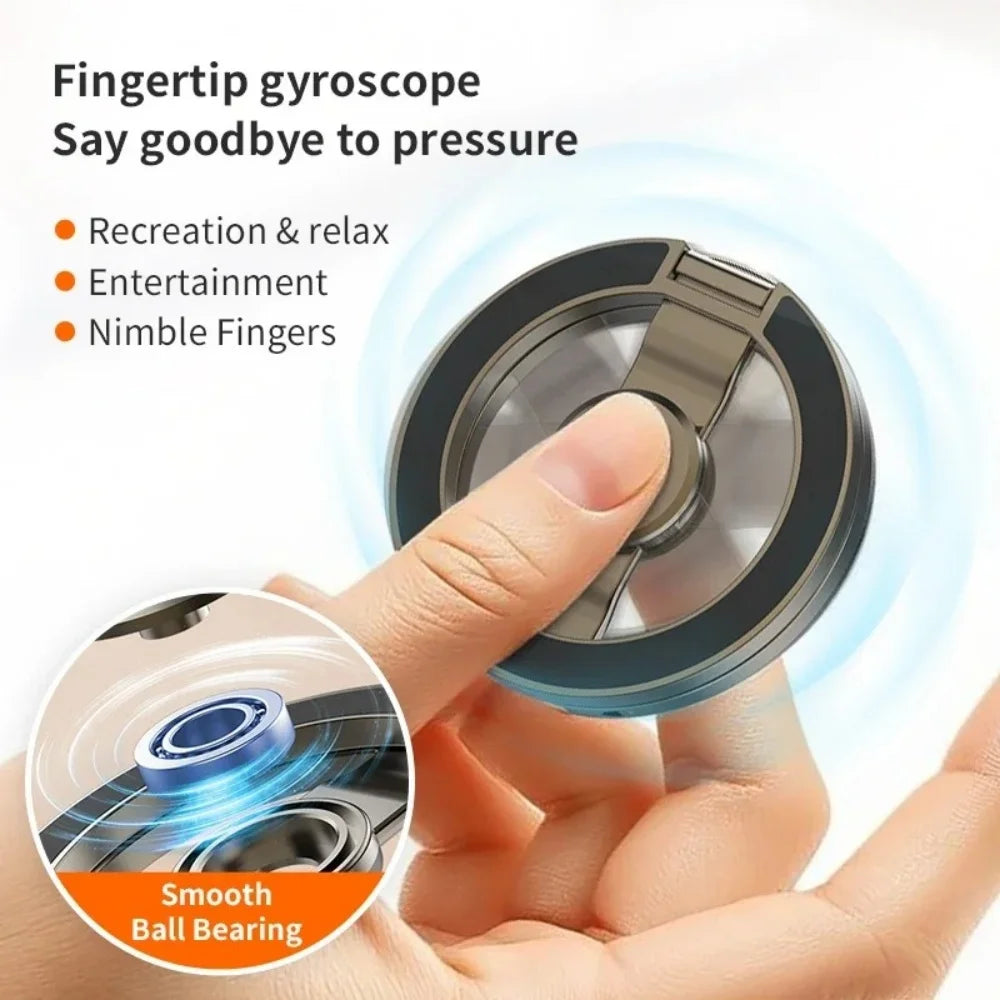 Foldable Double-Sided Mobile Phone Holder for iPhone 17 16 15 14 13 Portable 360° Rotation Stand with Strong Magnet Finger Grip Qme