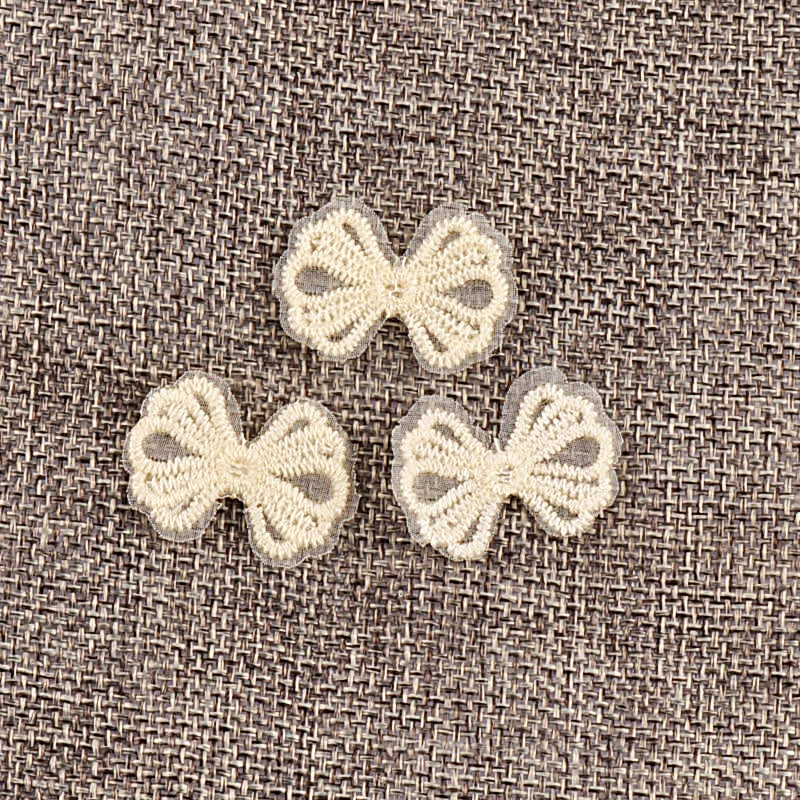 20pcs 21-55mm Mix Lace Bow Shape Appliques For DIY Clothing Bag Decoration Sewing Accessory Exquisite Patch Without Gum cp4186 Qme 20pcs 2.8x2.1cm