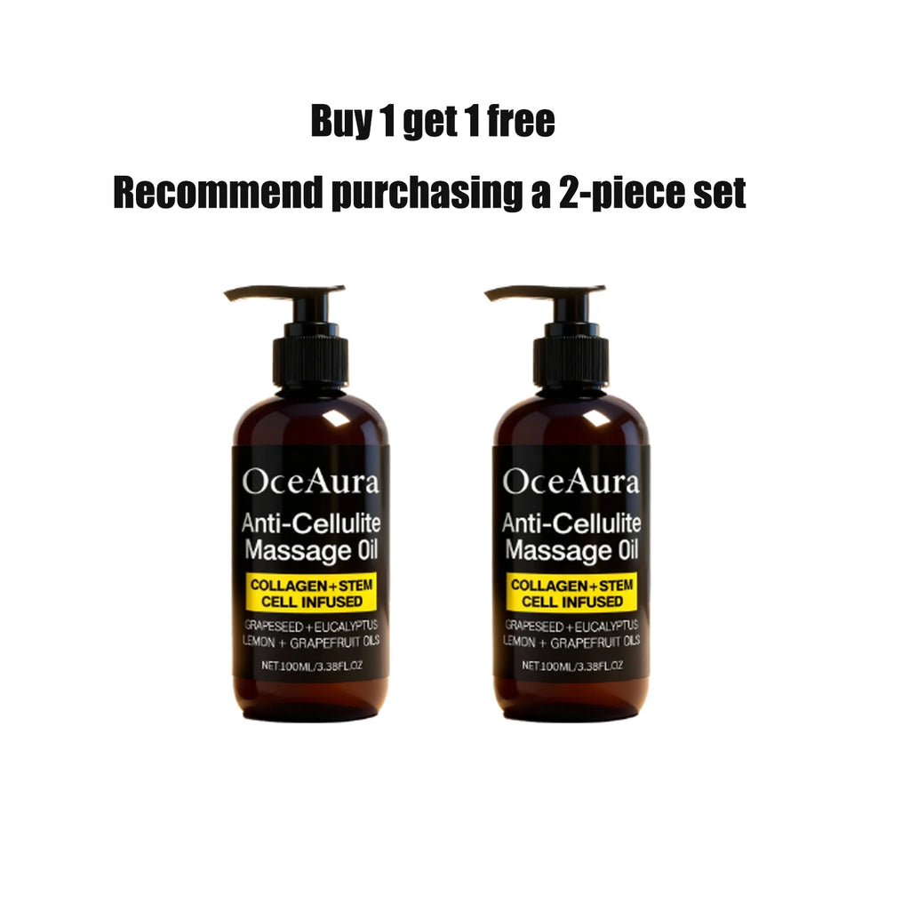 Oceaura Anti-Cellulite Massage Oil Firming Body Lift Tightening Deep Hydrating Smoothing Dry Skin Relaxing Shaping Essential Oil Qme 100ml x2
