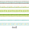 6Roll Cute Cartoon Food Theme Glitter Washi Tape for DIY Scrapbooking Collage Art Supplies Phone Case Notebook Decoration Qme B