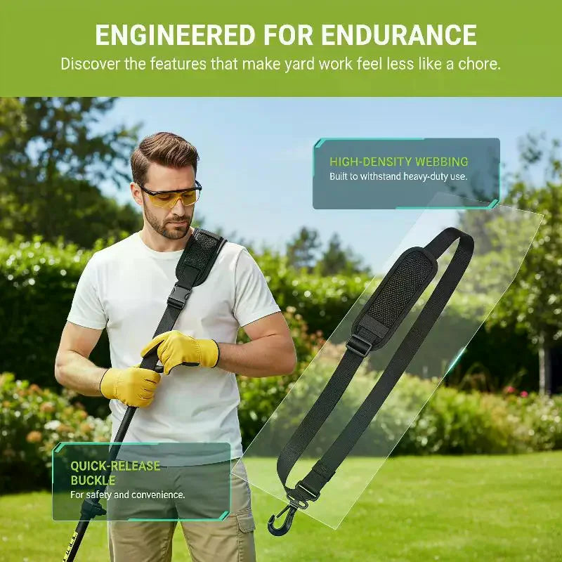 Adjustable Trimmer Shoulder Strap Breathable Padded Mesh Durable Hook For Lawn Care Yard Work Brush Cutter Accessories Qme