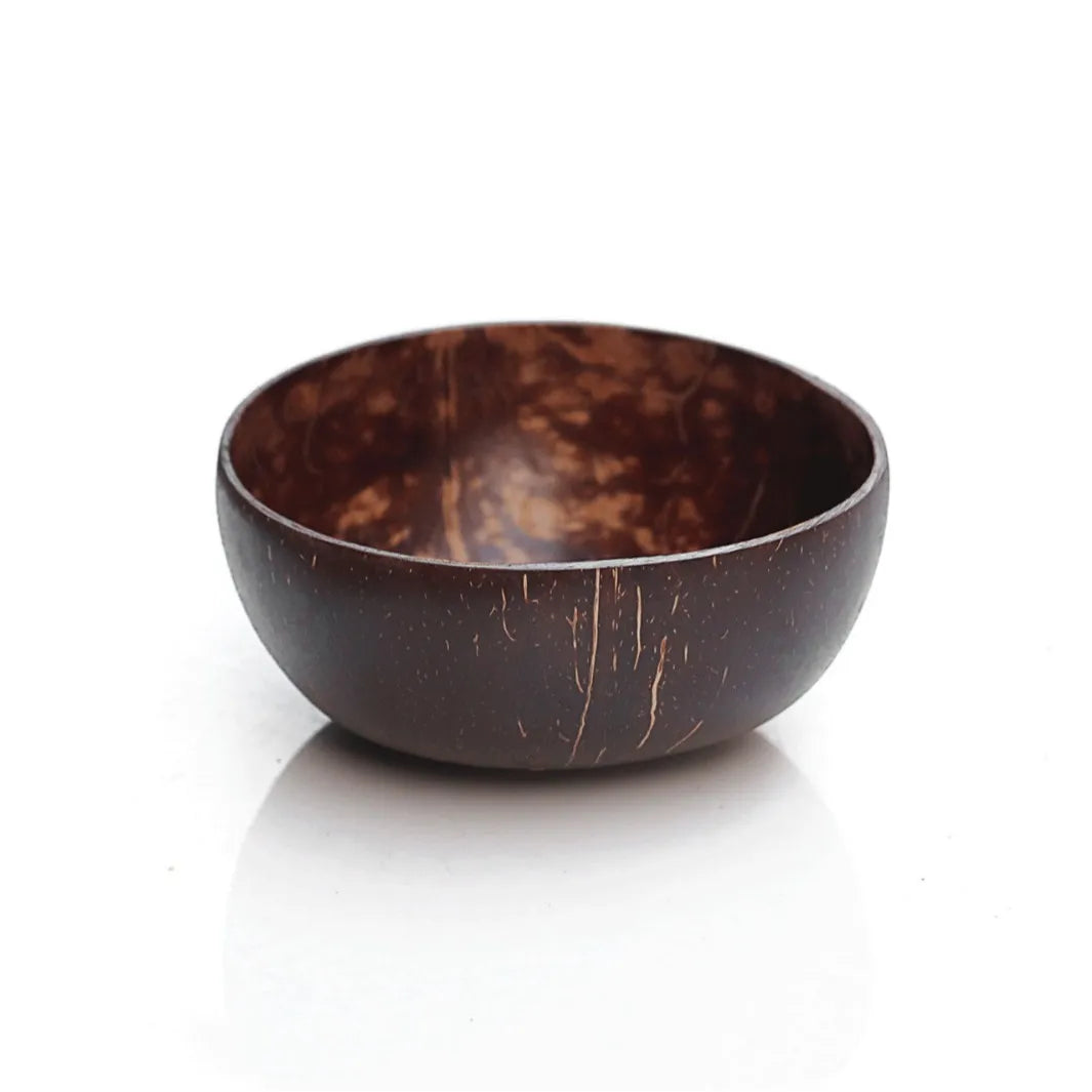 Natural Southeast Asian Coconut Shell Bowl Eco-friendly Spoon Fork Qme bowl 13cm 6 inch