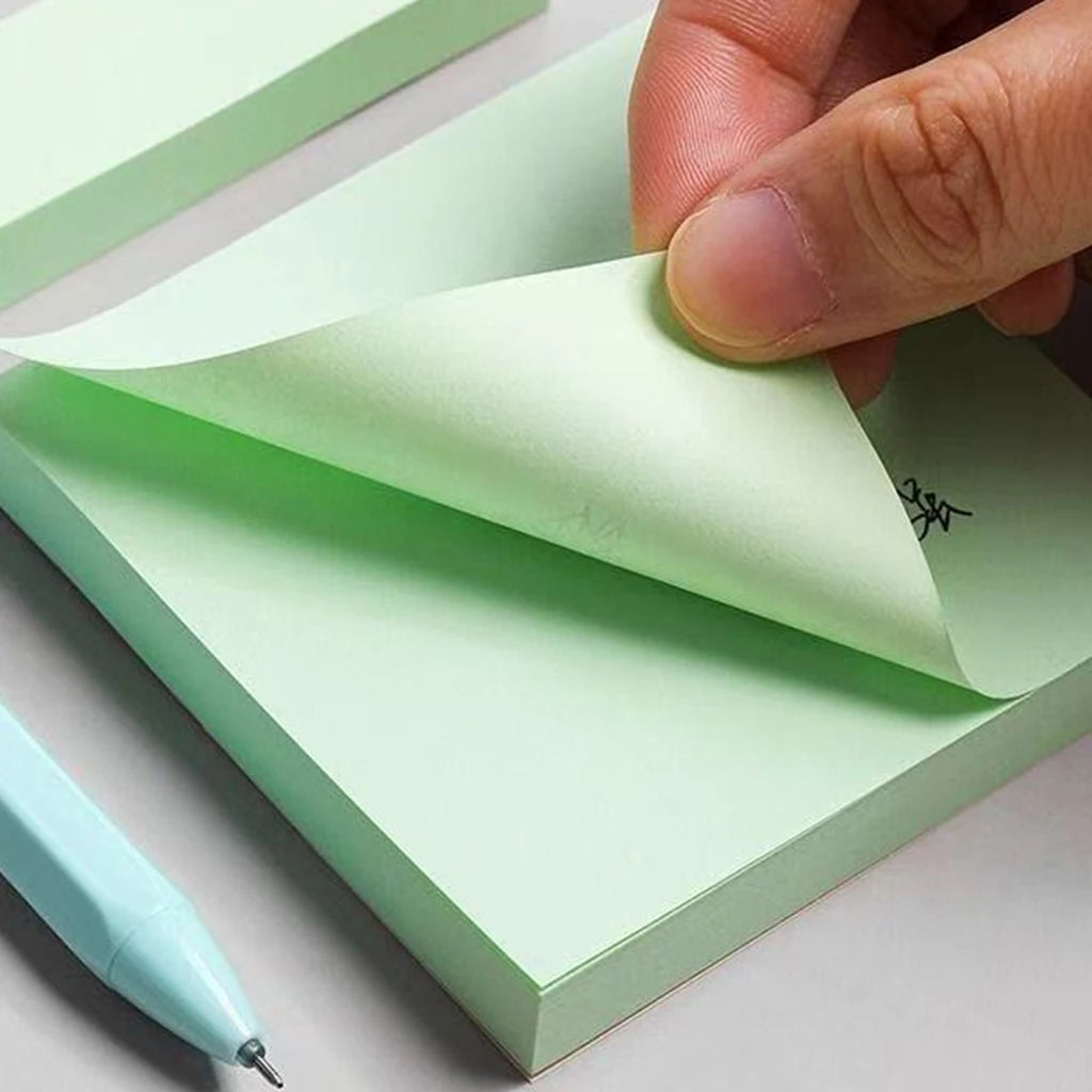 100-sheet Green Sticky Note Pad Small Strips Student Use Memo Qme