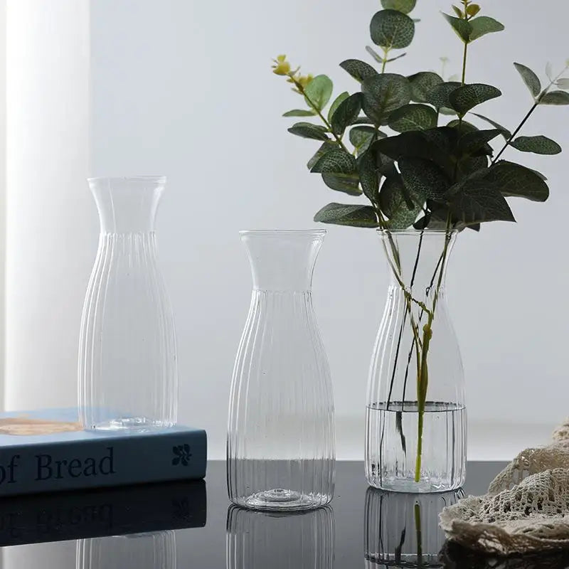 Nordic Transparent Plastic Vase Flower Arrangement Container Creative Hydroponic Plant Flower Vases Home Living Room Desk Decor Qme