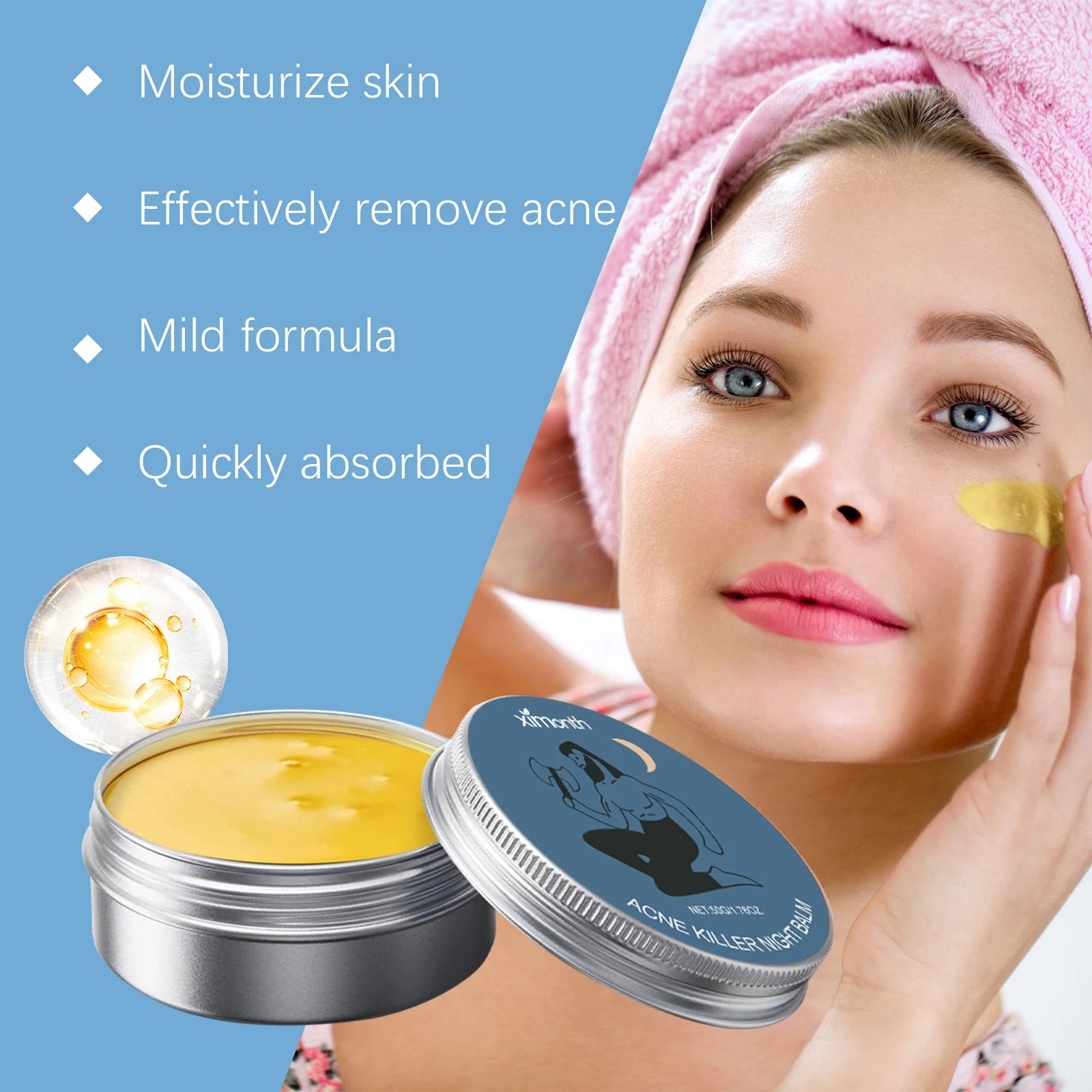 Acne Removal Face Cream Gently Balances Skin Oil Refreshing Skin Care Shrink Pores Oil Control Hydrating Anti Acne Cream Qme