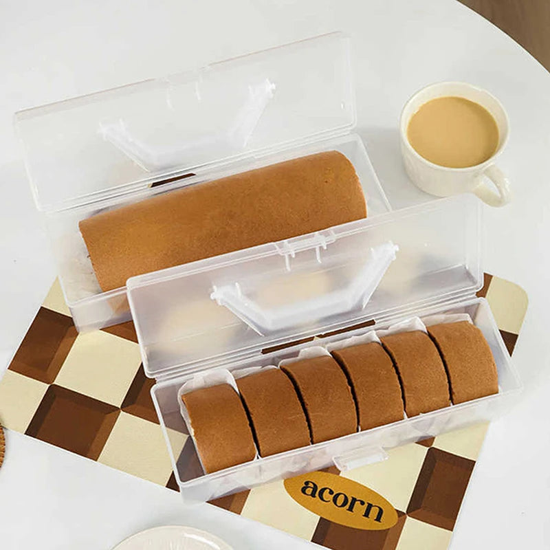 Bread Box Handle Reusable Plastic Container Toast Holder Pastry Qme