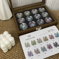 12-Color Fresh Magic Mirror Nail Powder Cards Storage Box DIY Art Qme 01