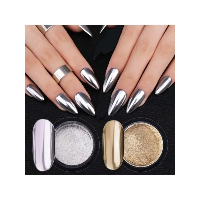 1 Box Nail Powder Chameleon Mirror Chrome Pigment Glitter UV Gel Dust Qme