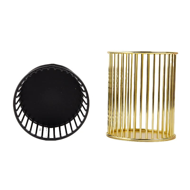 Portable Cosmetic Organizer Bucket Nordic Hollow Out Makeup Brush Qme