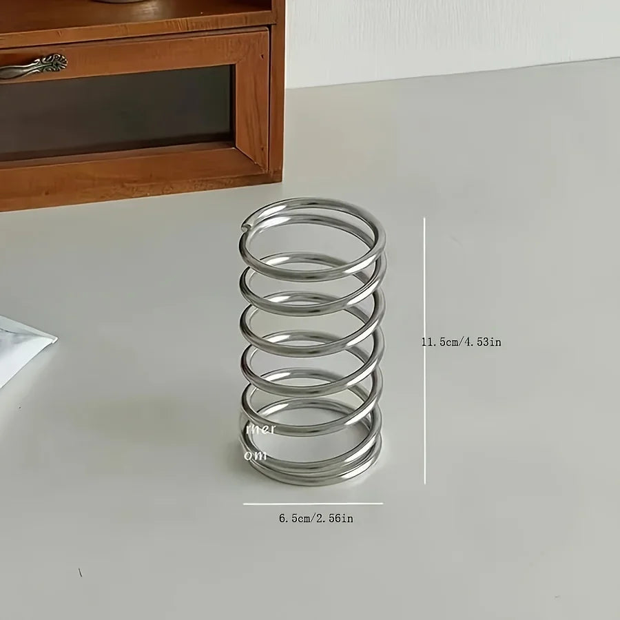 Wrought Iron Toothbrush Holder, Modern Circular Design, Floor Mount Bathroom Accessory, Dustproof Makeup Brush Qme