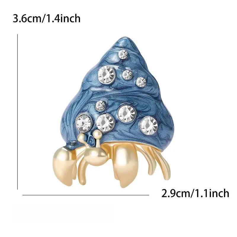 1Pcs Unisex Animal Pins Enamel Rhinestone Crab Brooches Multi Color Available Casual Party Accessories Gifts Qme