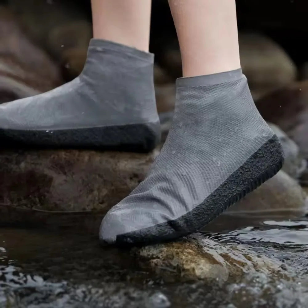 1 Pair Latex Waterproof Shoe Covers Anti-slip Reusable Outdoor Travel Qme