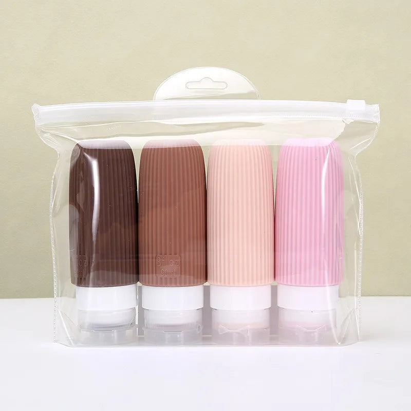 Portable Silicone Travel Dispenser Bottles Leakproof Refillable Qme