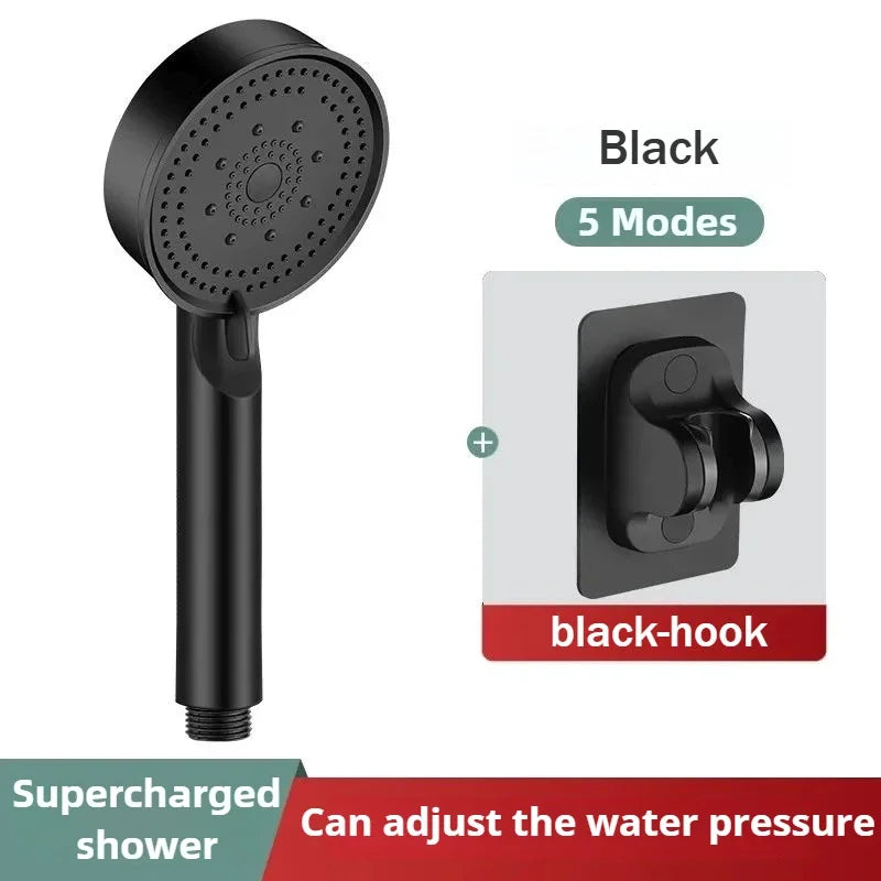 5 Modes Pressure Boost Shower Head Multifunction Adjustable Large Water Shower Nozzle Massage Bathroom Accessory Rain Shower Qme MIX-1