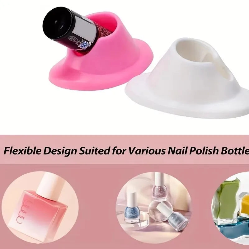 Nail Polish Bottle Holder, Nail Polish Stand, Soft Rubber Nail Polish Bottle Holder, Polishing Stand, Cannot Be Opened, No Tip Qme