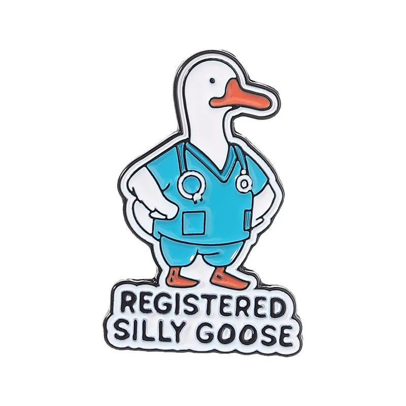 Cute Cartoon Duck Doctor Enamel Pin Lovely Animal Medical Theme Metal For Backpack Clothing Decor Collection Holiday Small Gifts Qme style1
