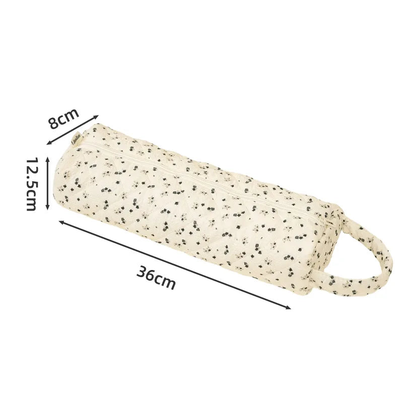 A Storage Bag Large Capacity Polyester Material Portable Wear-resistant Portable Drum Hair Dryer Bag Floral Storage Bag Qme Dark Blue Daisies