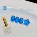 Ocean Blue Cat Eye Gel Polish, High Density Sparkle Glass Bead Magnetic Nail Art, Summer Nail Soak Off UV LED Polish Manicure Qme 06 15ml