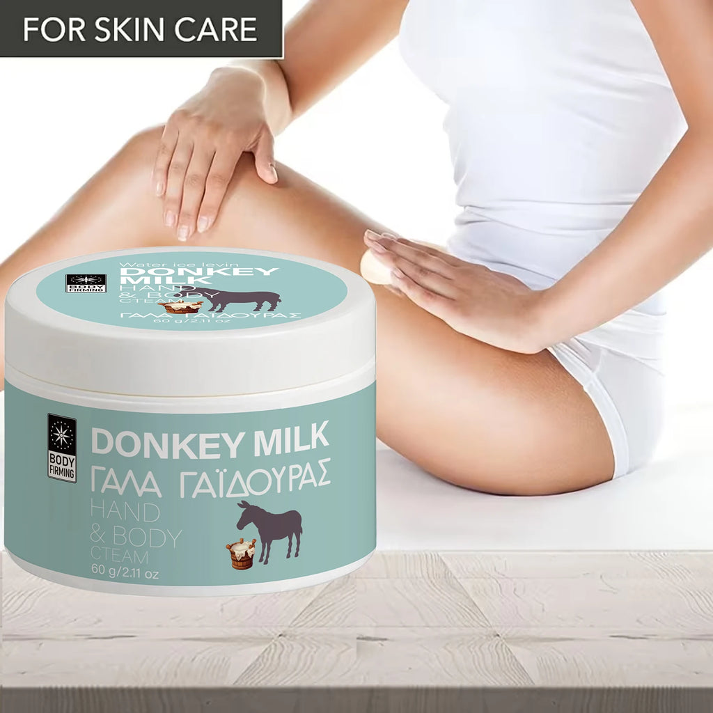 Donkey Milk Hand & Body Cream, Moisturizing & Firming Cream with Hyaluronic Acid & Coconut Oil for Nourished Skin Qme