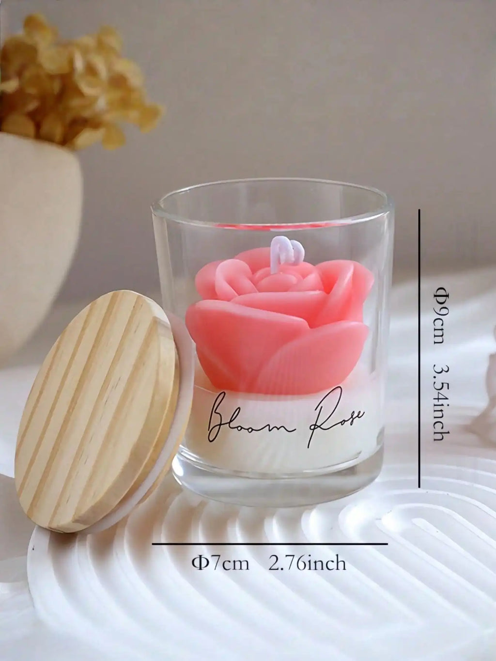 Valentine's Day Best-selling Straight Cup Rose Fragrance Candle Qme Pink