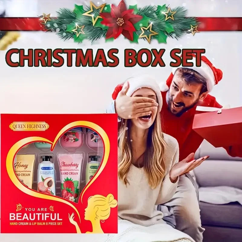 Christmas Lip Balm Hand Cream Texture Anti-cracking Moisturizing Qme