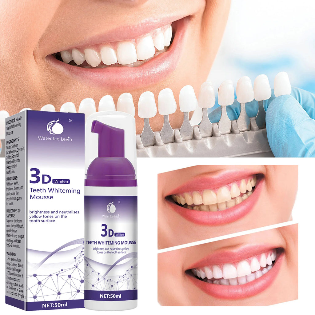 50ml Purple Whitening Mousse Toothpaste, Lightweight Mini Whitening Toothpaste, Deep Cleansing, Mild and Refreshing, Fresh Breath, Oral Cleaning and Whitening Toothpaste Qme