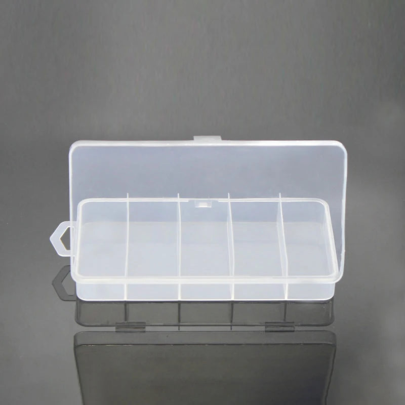 5 Compartments Fishing Tackle Box Storage Case Accessories Tools Fly Qme