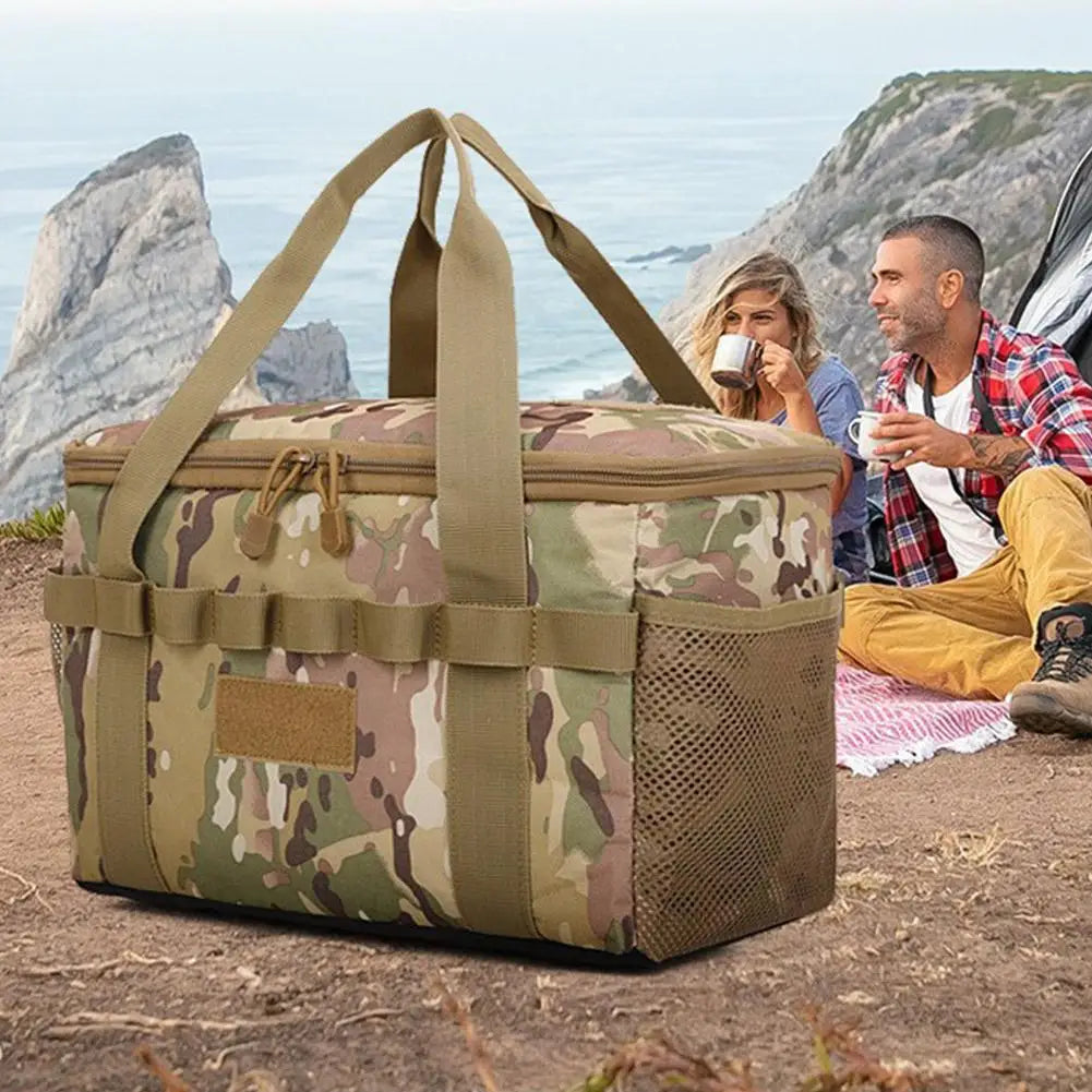 Outdoor Camping Storage Bag Large-capacity Tactical Bag Multi-Functional Gas Tank Picnic Cookware Utensils Organizer Bag Qme