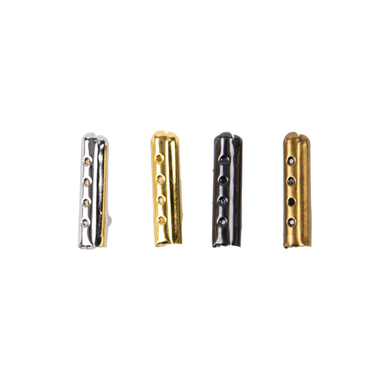 50 Metal Shoelace End Clips DIY Repair Replacement Parts Qme