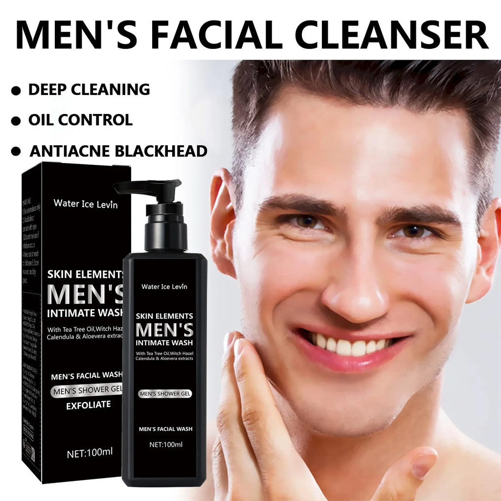100ML men's facial cleanser for daily cleansing and bathing, suitable for oily skin, soothing, purifying and cleaning Qme