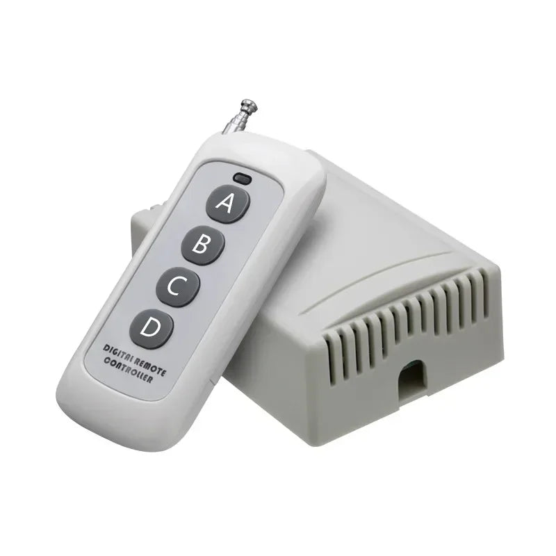 500M Long Range AC 220 V 1CH 1CH Wireless RF Remote Control Light Switch 10A Relay Output Radio Receiver Module+Transmitter Qme
