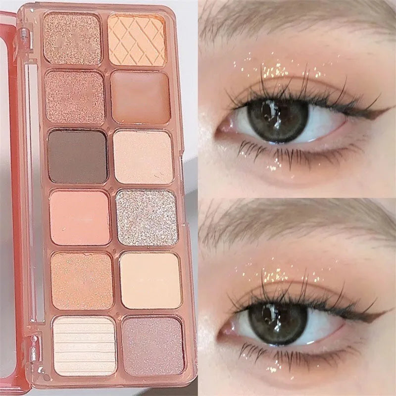 Diamond Sequins Eyeshadow Palette Peach Kumquat Eye Shadow Glitter Pearl Shimmer Shining Kids Makeup Eyeshadow Palette Cosmetics Qme 05
