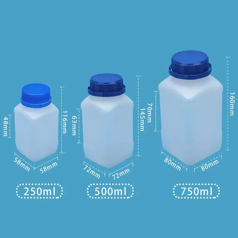 250 500 White HDPE Plastic Empty Square Bottle Reagent Laboratory Qme