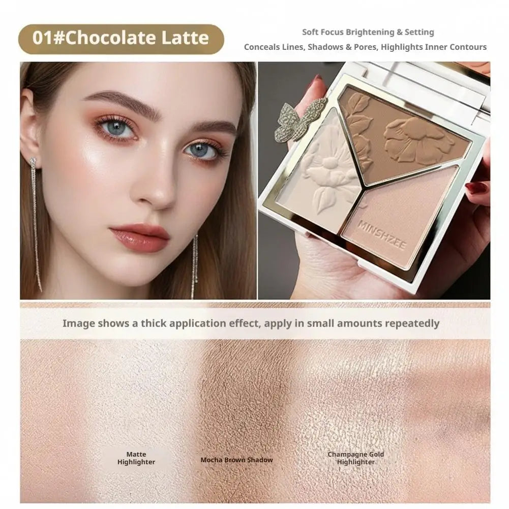 1 Contouring Eyeshadow Palette Matte Highlights Nose Shadow Powder Qme